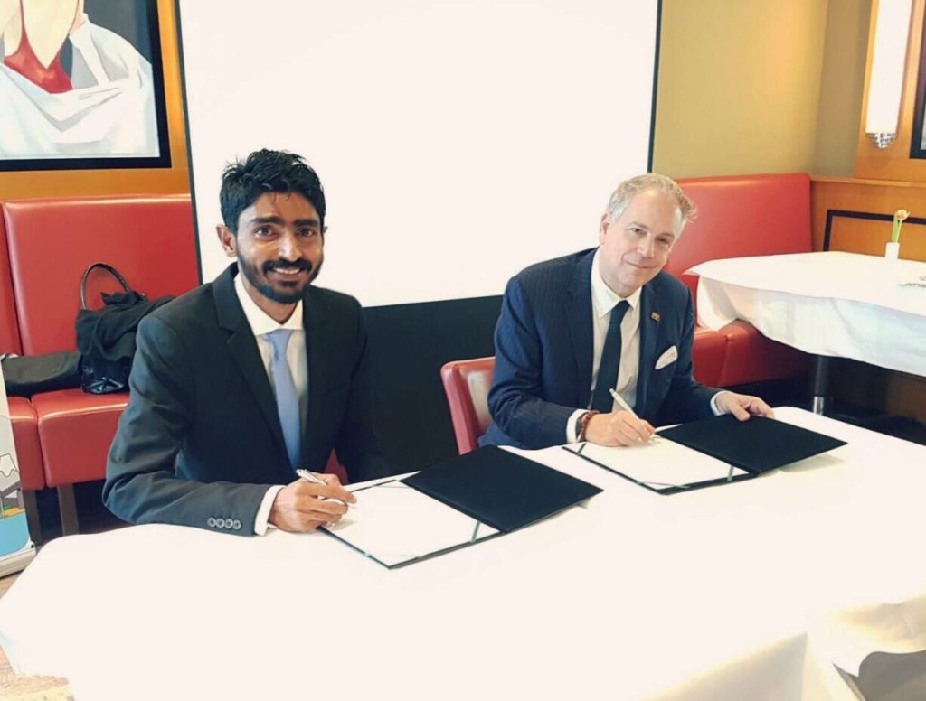 Joint agreement signing at the PATA CHAPTER meeting in Berlin, Germany. Dr. Mario Hardy, CEO of PATA signed the agreement on behalf of PATA, and Ibrahim Munaz, Secretary General signed on behalf of MATATO. 
