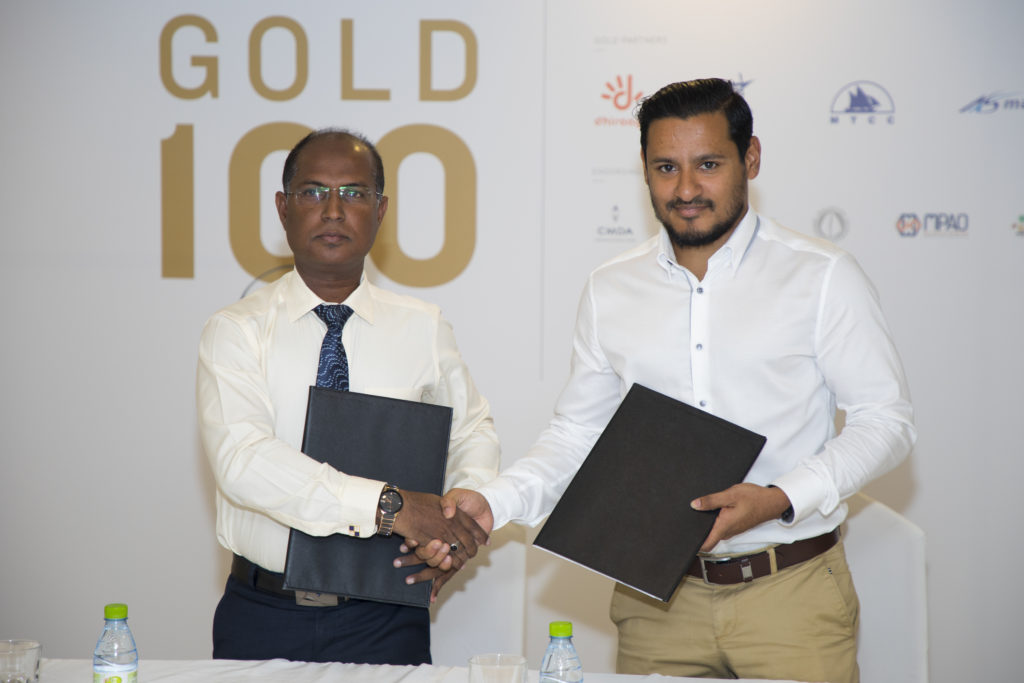 Maldives Getaways CEO Dr Hussain Sunny Umar signs with Gold Partner : AS Marine Maldives