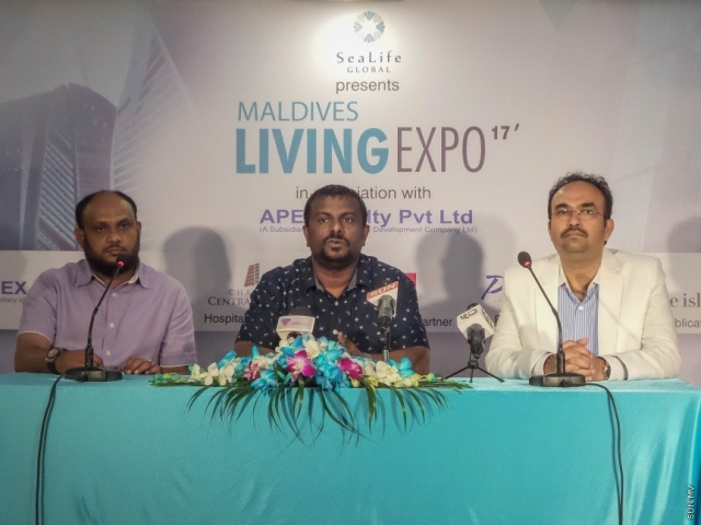 Press conference by organizer of Maldives Living Expo, HighRise on January 15, 2017. (Photo: Sun Online)