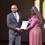 Ex Governor of MMA Dr. Azeema Adam and Managing Director of Maldives Getaways Mr Akhmeem Abdul Razzaq unveil the GOLD 100 Magazine 2016